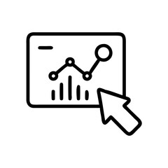Analytics Icon with Graph and Cursor Pointer  