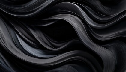 Abstract Dark Gray Swirling Waves, Elegant Smooth Curves, Luxury Design