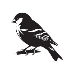 Charming American Goldfinch Silhouette Vector - Vibrant Bird Design Perfect for Nature Art - Minimalist American Goldfinch Illustration.