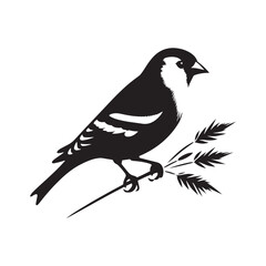 Obraz premium Charming American Goldfinch Silhouette Vector - Vibrant Bird Design Perfect for Nature Art - Minimalist American Goldfinch Illustration.