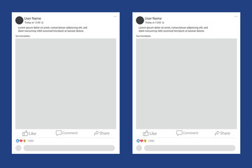 Facebook social media mock-up design with customizable templates