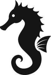 Seahorse icon Silhouette vector on transparent background