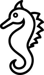 Obraz premium Seahorse icon line art vector on transparent background