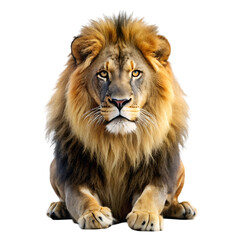 Fototapeta premium Wild lion isolated on white background