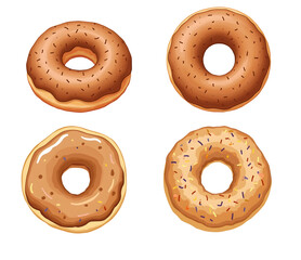 Delicious Donuts Bakery Food Photography Sweet Treats Close-Up Comfort and Indulgence, cut out, isolated, transparent background