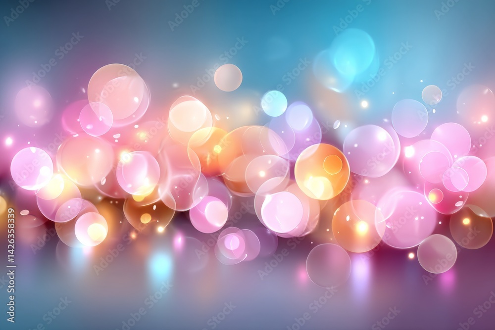 Poster colorful bokeh lights create a whimsical atmosphere for creative projects and celebrations