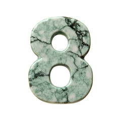 Green Marble Number Eight - Elegant 3D Rendered Digit