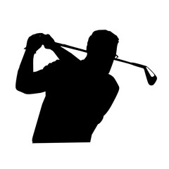 silhouette of a golf player