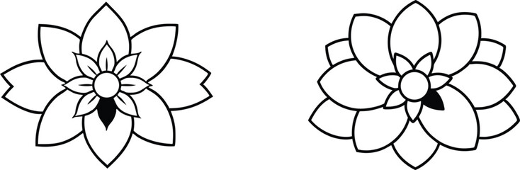 set of vector flowers, set of flowers, set of flowers isolated on white background.