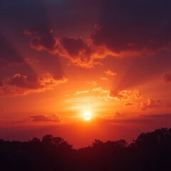 sunset in the mountains