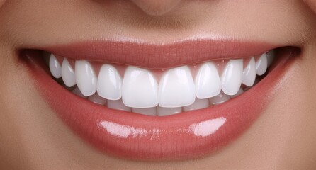 Obraz premium In this image, a pretty woman is captured smiling against a plain grey background with copyspace
