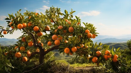 Orange Tree Overlooking Hills