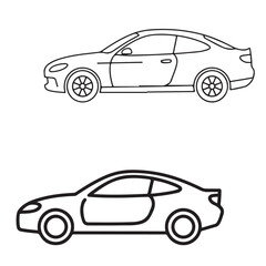 car icons line art outline black vector various silhouettes 