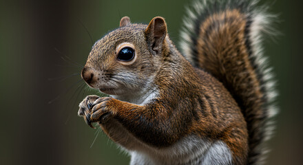 Obraz premium Close up of an Adorable Brown Squirrel in its Natural Habitat Perfect for Wildlife and Nature Documentaries Websites Blogs and Educational Materials