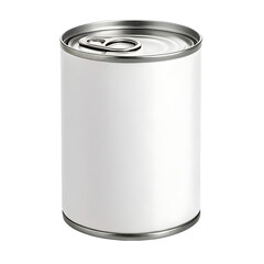 Blank tin can mockup for food label design.