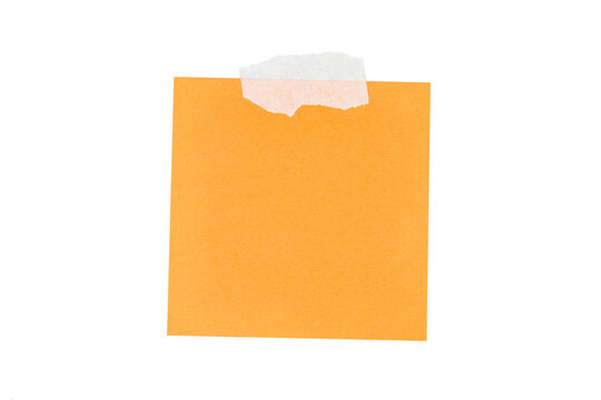 orange sticky note with duct tape isolated on white or transparent png