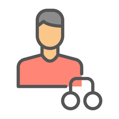 Defendant filled outline icon. criminal color line illustration.