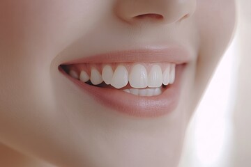 Fototapeta premium Macro of the mouth of a child with two missing incisors