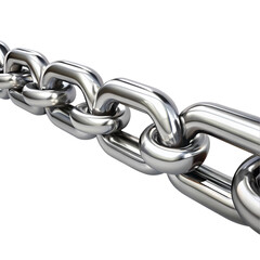 Fototapeta premium Horizontal straight chain isolated on white background