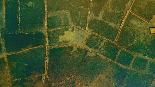 Top down perspective over  underwater archaeological site of Olous near Elounda.
