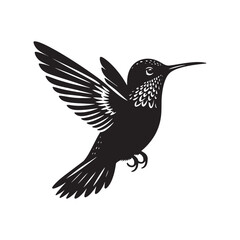 Anna's hummingbird Vector - Minimalist Anna's hummingbird Silhouette - Anna's hummingbird Illustration - Black and White Anna's hummingbird Art.