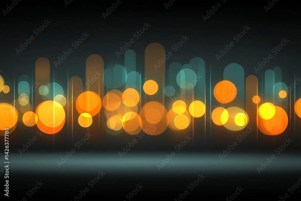 Aufkleber Colorful bokeh lights create a vibrant atmosphere in an abstract background with a mix of orange and blue hues