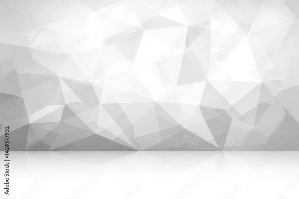 Poster Geometric abstract background featuring a light gray faceted design suitable for various creative applications