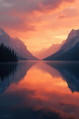 Fototapeta premium sunrise over the lake