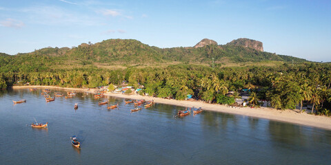 The Island and Andaman sea with long tail boat