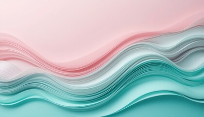 Fototapeta premium Dynamic paper waves in soft pastel colors abstract art composition studio setting modern aesthetic overhead view artistic inspiration