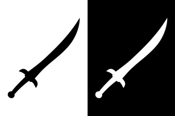Classic Sword Silhouette Icons Vector Files with Dual Backgrounds.