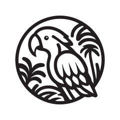 Tribal animal vector illustration featuring abstract birds eagles and other wild creatures in black silhouette style