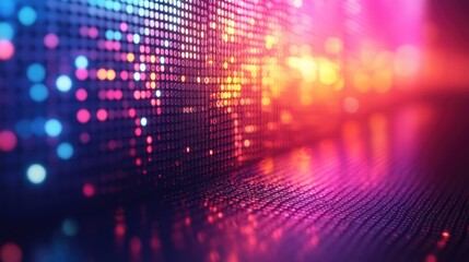 Naklejka premium Vibrant Waves of Digital Flow: A Visual Journey Through Connectivity and Innovation
