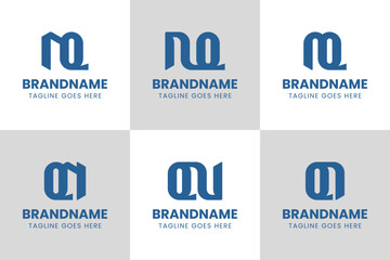 Letters NQ and QN Monogram Logo Set, suitable for any business with QN or NQ initials