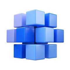 Blue cubes, 3d render