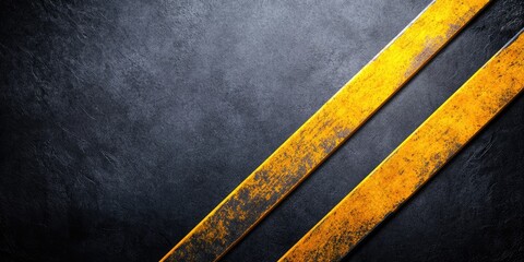Fototapeta premium Abstract Texture Worn Yellow Stripes on Dark Gray Background