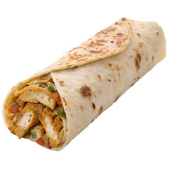 Kathi roll isolation on transparent background