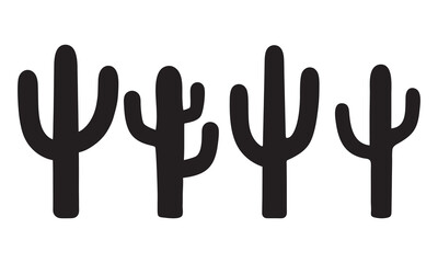  Saguaro Cactus Silhouette Vector Set, Cactus silhouette. Cactus icon set. Vector illustration
