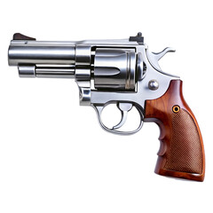 Classic revolver gun isolated on white background