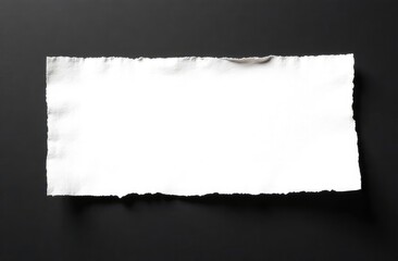 Obraz premium Set of white torn or ripped paper sheet on Black background with texture edges 