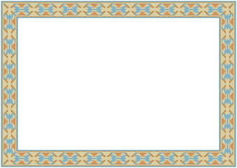 Geometric pattern frame, vintage paper frame, book element