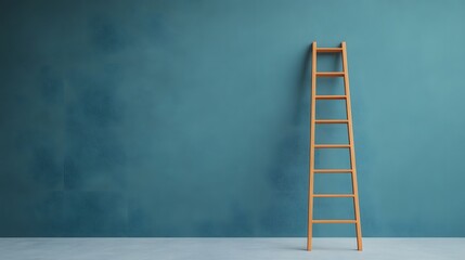 Pencil Ladder Casting Symbolic Shadows with Lighting Effects in Minimalist Studio