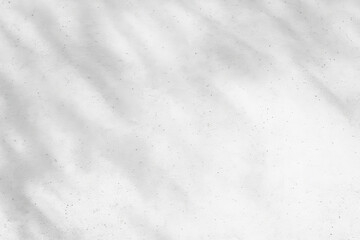 Light gray plaster textured wall with soft leaf shadow for modern minimalist product display or organic skincare mockup background