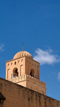 Stone dome on the top of a tower, in the Great Mosque of Kairouan in Kairouan, Tunisia