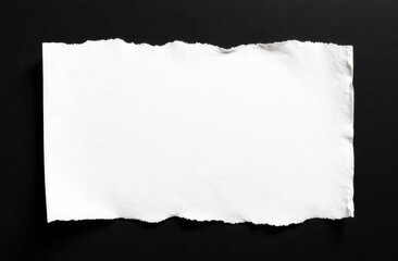 Obraz premium Set of white torn or ripped paper sheet on Black background with texture edges 