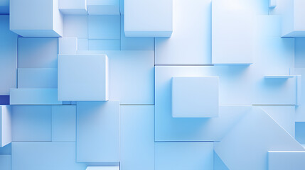Obraz premium 3d rendering of white and blue abstract geometric background. Scene for advertising, technology, showcase, banner, game, sport, cosmetic, business, metaverse. Sci-Fi Illustration. Product display