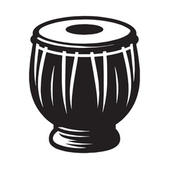 Percussive Tabla silhouette, intricate beats and harmony – Tabla illustration – Minimalist Tabla vector – Musical instrument silhouette

