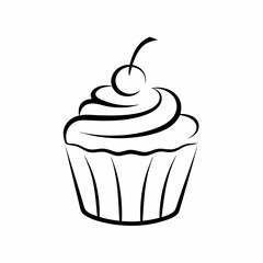 Simple Cupcake Icon Vector Graphic Illustration.