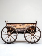 Fototapeta premium Antique Wooden Cart in Studio
