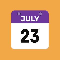 23 july calender icon text page monthly web design.